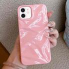 For iPhone 12 Water Ripple Electroplating Paint TPU Phone Case(Pink) - 1