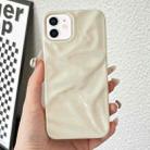 For iPhone 12 Water Ripple Electroplating Paint TPU Phone Case(Milky White) - 1