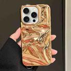 For iPhone 16 Pro Max Water Ripple Electroplating Paint TPU Phone Case(Bright Gold) - 1