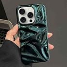 For iPhone 16 Pro Max Water Ripple Electroplating Paint TPU Phone Case(Bright Green) - 1