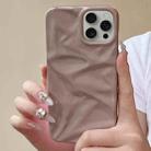 For iPhone 16 Pro Max Water Ripple Electroplating Paint TPU Phone Case(Pink Brown) - 2