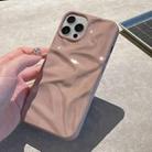 For iPhone 16 Pro Max Water Ripple Electroplating Paint TPU Phone Case(Pink Brown) - 3