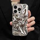 For iPhone 16 Pro Water Ripple Electroplating Paint TPU Phone Case(Bright Silver) - 2