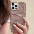 For iPhone 16 Pro Water Ripple Electroplating Paint TPU Phone Case(Pink Brown) - 1