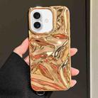 For iPhone 16 Plus Water Ripple Electroplating Paint TPU Phone Case(Bright Gold) - 1