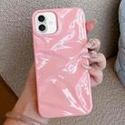 For iPhone 16 Plus Water Ripple Electroplating Paint TPU Phone Case(Pink) - 1