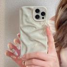 For iPhone 16 Plus Water Ripple Electroplating Paint TPU Phone Case(Milky White) - 2