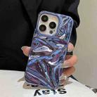 For iPhone 16 Water Ripple Electroplating Paint TPU Phone Case(Dark Blue) - 2