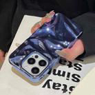 For iPhone 16 Water Ripple Electroplating Paint TPU Phone Case(Dark Blue) - 3