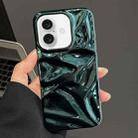 For iPhone 16 Water Ripple Electroplating Paint TPU Phone Case(Bright Green) - 1