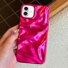 For iPhone 16 Water Ripple Electroplating Paint TPU Phone Case(Rose Red) - 1