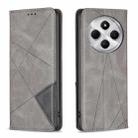 For Redmi 14C 4G Rhombus Texture Magnetic Leather Phone Case(Grey) - 1