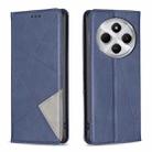 For Redmi 14C 4G Rhombus Texture Magnetic Leather Phone Case(Blue) - 1