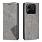 For Redmi Note 14 5G Rhombus Texture Magnetic Leather Phone Case(Grey) - 1