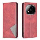 For Redmi Note 14 Pro 5G / Note 14 Pro+ 5G Rhombus Texture Magnetic Leather Phone Case(Red) - 1