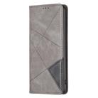 For Redmi Note 14 4G 163.25mm Rhombus Texture Magnetic Leather Phone Case(Grey) - 3