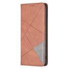 For Redmi Note 14 4G 163.25mm Rhombus Texture Magnetic Leather Phone Case(Brown) - 3