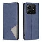 For Redmi Note 14 4G 163.25mm Rhombus Texture Magnetic Leather Phone Case(Blue) - 1