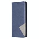 For Redmi Note 14 4G 163.25mm Rhombus Texture Magnetic Leather Phone Case(Blue) - 3