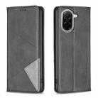 For Redmi A5 4G 171.7mm Rhombus Texture Magnetic Leather Phone Case(Black) - 1