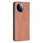 For Redmi K80 / K80 Pro Rhombus Texture Magnetic Leather Phone Case(Brown) - 3