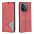 For Redmi 15C 4G 173.1mm / 15C 5G 173.1mm Rhombus Texture Magnetic Leather Phone Case(Red) - 1