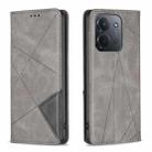 For Redmi 15C 4G 173.1mm / 15C 5G 173.1mm Rhombus Texture Magnetic Leather Phone Case(Grey) - 1