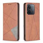 For Redmi 15C 4G 173.1mm / 15C 5G 173.1mm Rhombus Texture Magnetic Leather Phone Case(Brown) - 1
