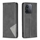 For Redmi 15C 4G 173.1mm / 15C 5G 173.1mm Rhombus Texture Magnetic Leather Phone Case(Black) - 1