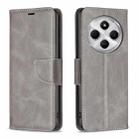 For Redmi 14C 4G Lambskin Texture Pure Color Flip Leather Phone Case(Grey) - 1