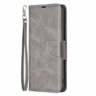 For Redmi Note 14 5G Lambskin Texture Pure Color Flip Leather Phone Case(Grey) - 3