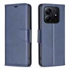 For Redmi Note 14 5G Lambskin Texture Pure Color Flip Leather Phone Case(Blue) - 1