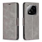 For Redmi Note 14 Pro / Note 14 Pro+ Lambskin Texture Pure Color Flip Leather Phone Case(Grey) - 1