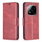 For Redmi Note 14 Pro 5G / Note 14 Pro+ 5G Lambskin Texture Pure Color Flip Leather Phone Case(Red) - 1