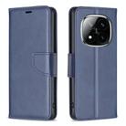For Redmi Note 14 Pro 4G Lambskin Texture Pure Color Flip Leather Phone Case(Blue) - 1