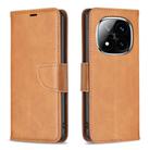 For Redmi Note 14 Pro 4G Lambskin Texture Pure Color Flip Leather Phone Case(Yellow) - 1
