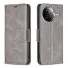 For Redmi K80 / K80 Pro Lambskin Texture Pure Color Flip Leather Phone Case(Grey) - 1