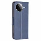 For Redmi K80 / K80 Pro Lambskin Texture Pure Color Flip Leather Phone Case(Blue) - 3