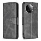 For Redmi K80 / K80 Pro Lambskin Texture Pure Color Flip Leather Phone Case(Black) - 1