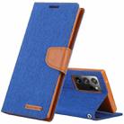 For Samsung Galaxy Note20 Ultra GOOSPERY CANVAS DIARY Canvas Texture Horizontal Flip PU Leather Case, with Holder & Card Slots & Wallet(Blue) - 1