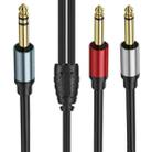 0.3m Gold Plated 6.35mm Male Dual Sound TRS Stereo to?2 x 6.35mm Male TS Mono Y Splitter Adapter Audio Cable(Black) - 2