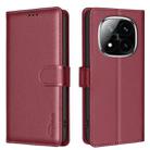 For Redmi Note 14 Pro 5G / Note 14 Pro+ 5G  Litchi Texture RFID Anti-theft Leather Phone Case(Red) - 1