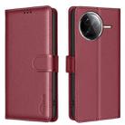 For Redmi K80 / K80 Pro Litchi Texture RFID Anti-theft Leather Phone Case(Red) - 1