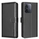 For Redmi 15C 4G 173.1mm / 15C 5G 173.1mm Litchi Texture RFID Anti-theft Leather Phone Case(Black) - 1