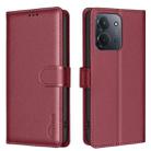 For Redmi 15C 4G 173.1mm / 15C 5G 173.1mm Litchi Texture RFID Anti-theft Leather Phone Case(Red) - 1
