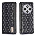 For Redmi 14C 4G Diamond Lattice Magnetic Leather Flip Phone Case(Black) - 1