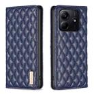 For Redmi Note 14 5G Diamond Lattice Magnetic Leather Flip Phone Case(Blue) - 1