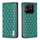 For Redmi Note 14 5G Diamond Lattice Magnetic Leather Flip Phone Case(Green) - 1