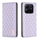 For Redmi Note 14 5G Diamond Lattice Magnetic Leather Flip Phone Case(Purple) - 1