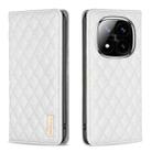 For Redmi Note 14 Pro / Note 14 Pro+ Diamond Lattice Magnetic Leather Flip Phone Case(White) - 1